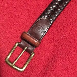 Fossil Leather Basket Weave Belt